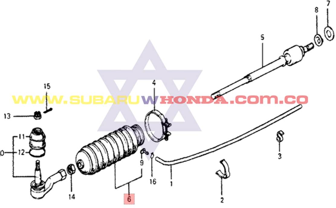 Guardapolvo caja dirección Honda Accord 1981