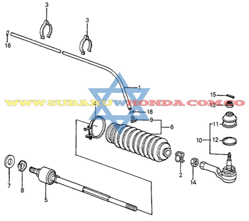 Guardapolvo caja dirección Honda Accord 1983
