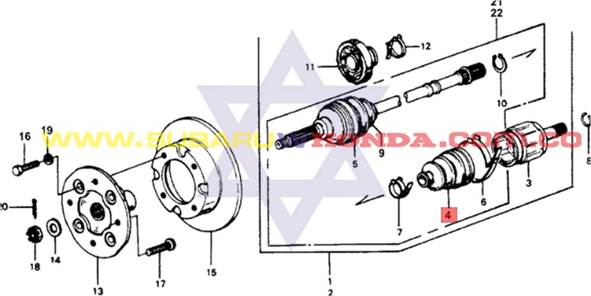 Guardapolvo punta de eje Honda Accord 1981