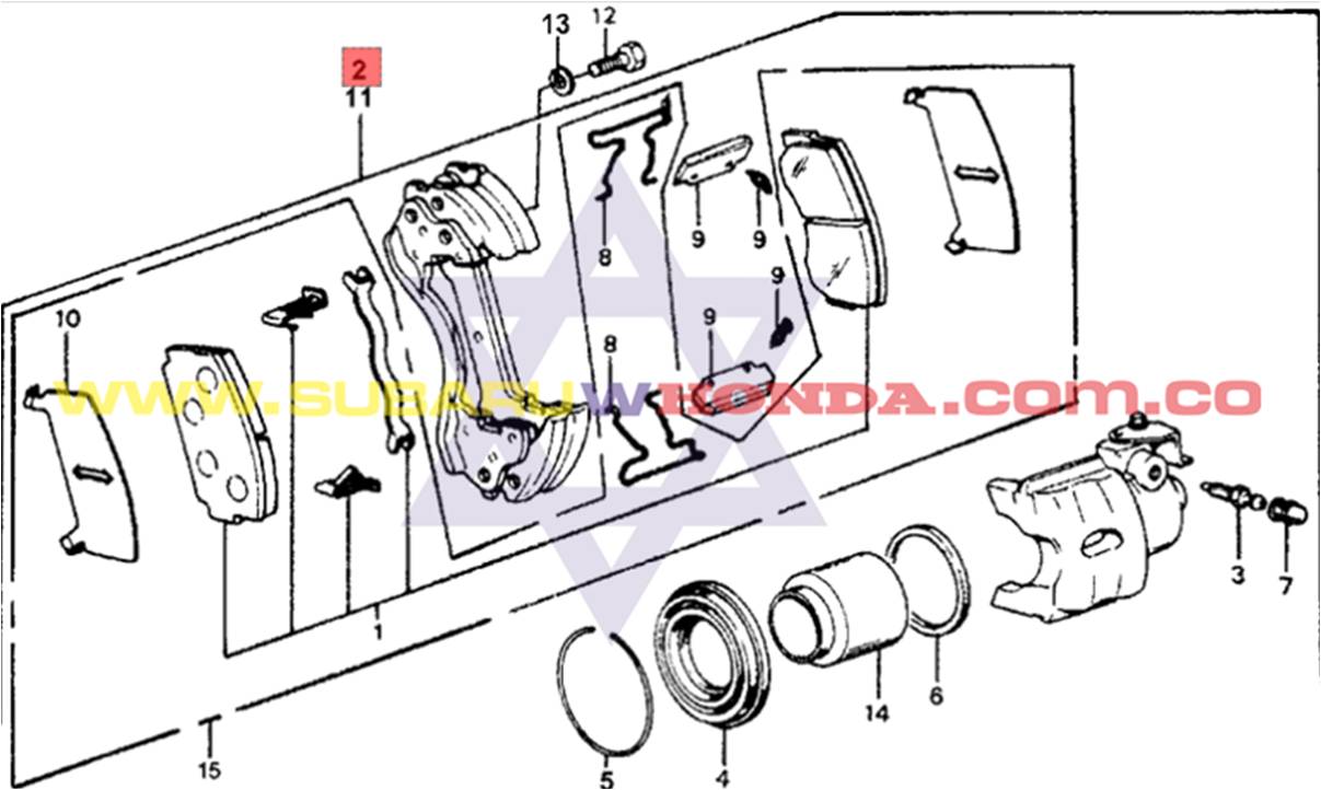 Mordaza derecha Honda Accord 1980
