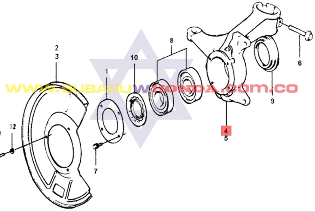 Portacacho portamangueta derecho Honda Accord 1978