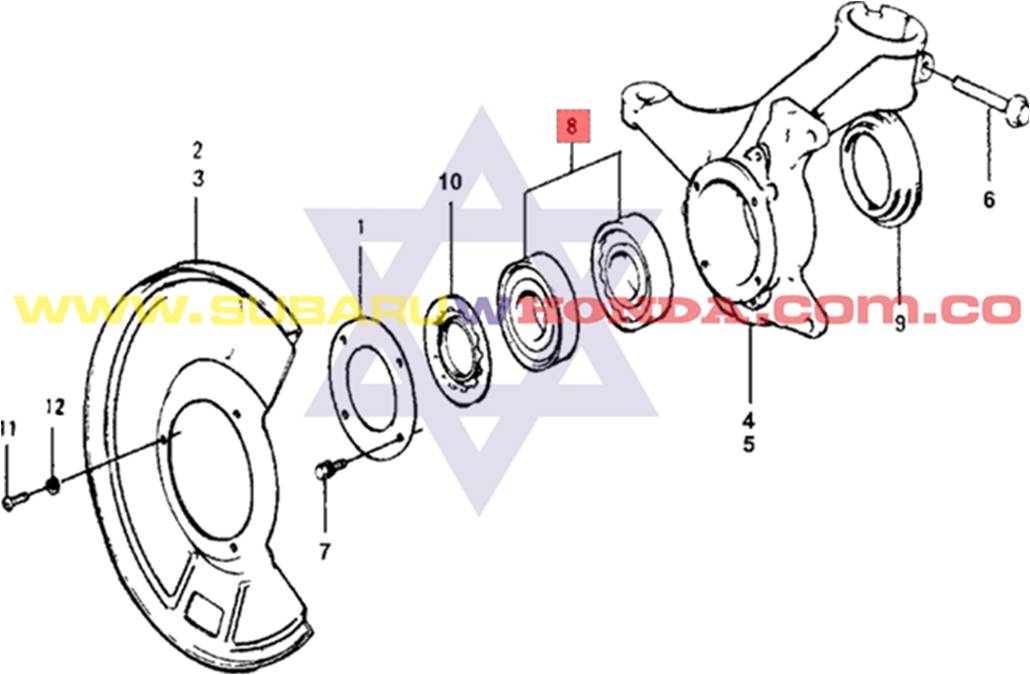 Rodamiento delantero rueda Honda Accord 1978