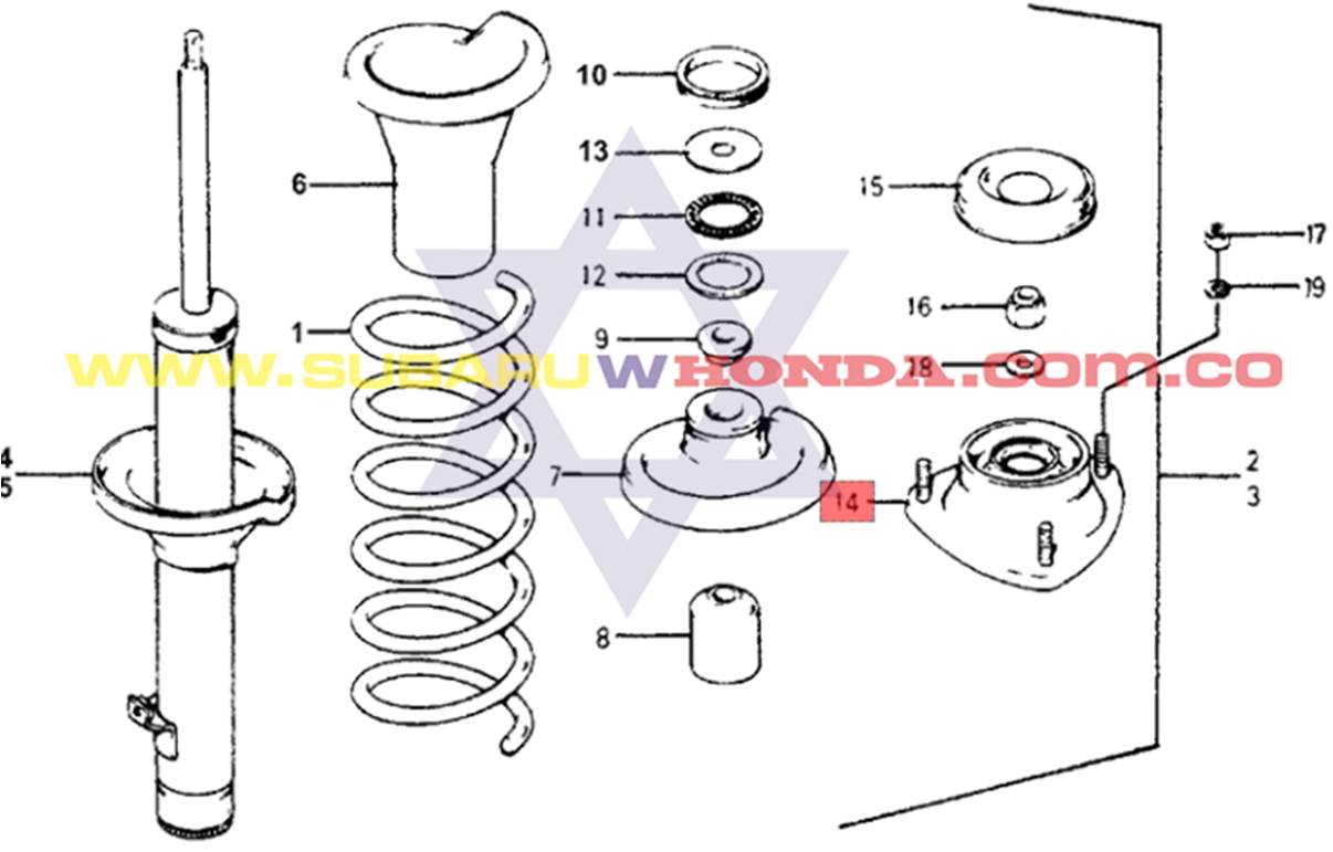 Soporte amortiguador delantero Honda Accord 1978