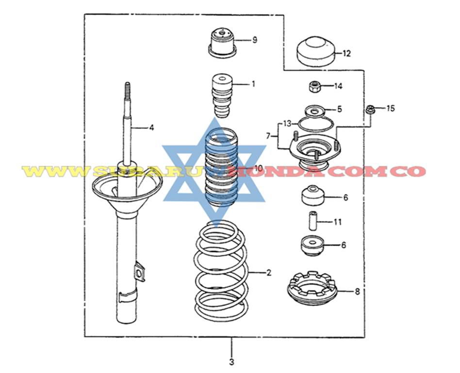 Soporte amortiguador trasero Honda Accord 1983