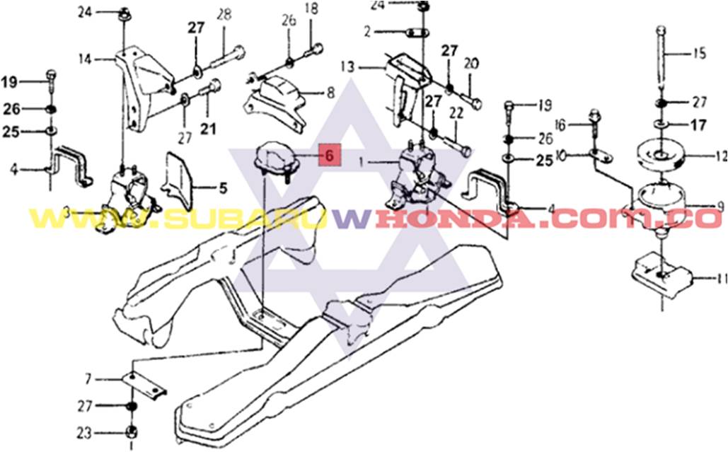 Soporte motor inferior caja Honda Accord 1980