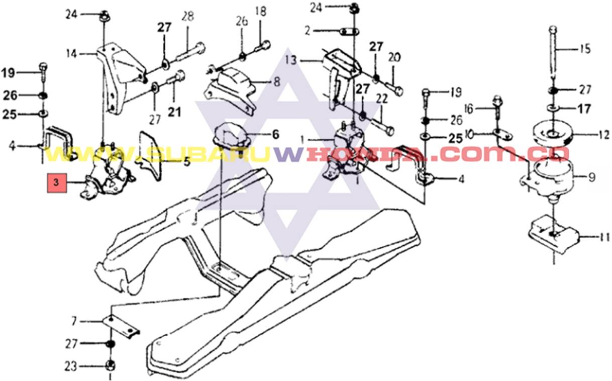 Soporte motor trasero Honda Accord 1981