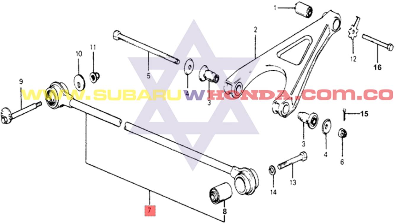 Templete trasero Honda Accord 1981