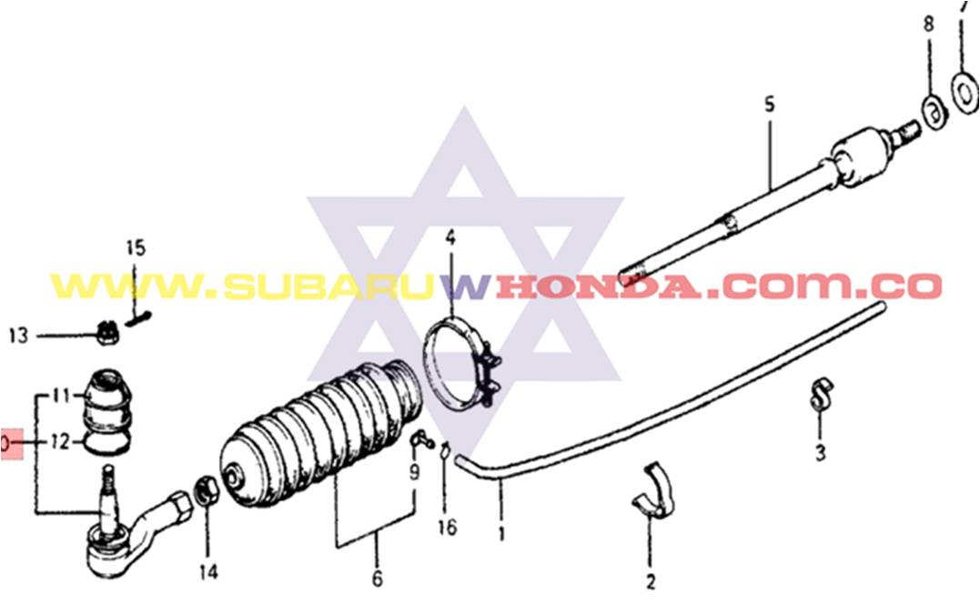 Terminal de direccion Honda Accord 1981