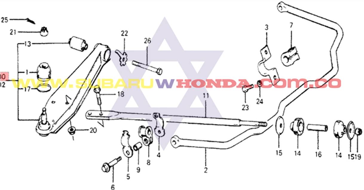Tijera delantera izquierda Honda Accord 1981