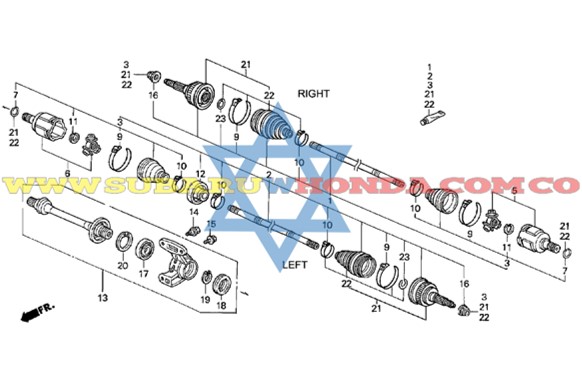 Acople eje izquierdo Accord 1999