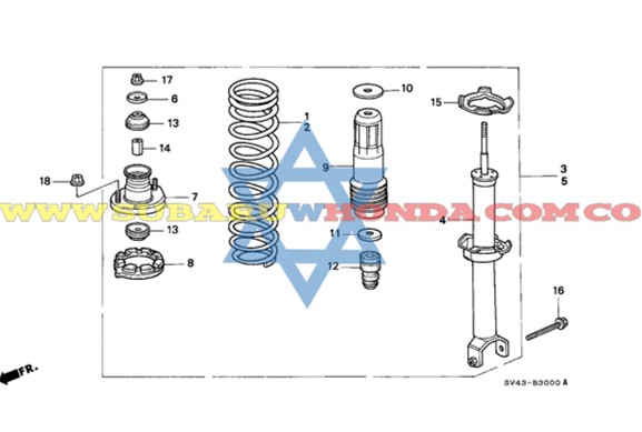 Amortiguador trasero Accord 1995