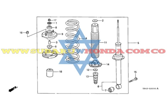 Amortiguador trasero Accord 1998 catalogo