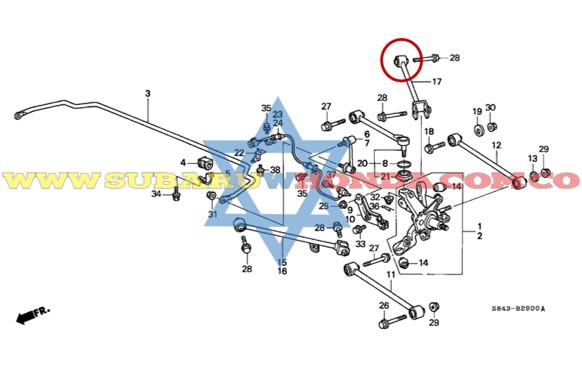 Buje templete trasero Accord 2001