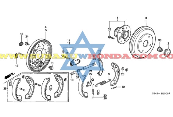 Cilindro frenos derecho Accord 2000