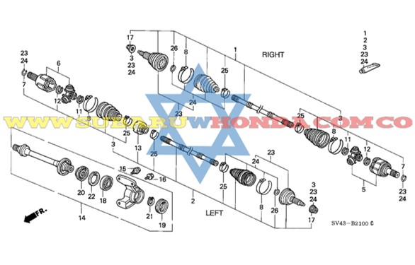 Eje izquierdo Accord 1994