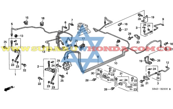 Manguera izquierda frenos Accord 1998