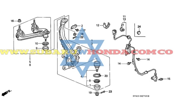 Portacacho derecho Accord 1994