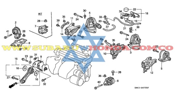 Soporte motor izquierdo mecánico Accord 1995