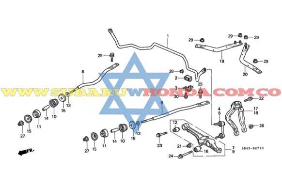 Tijera izquierda trasera Accord 1999