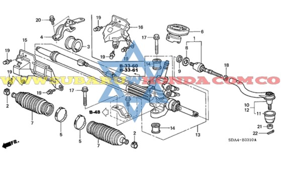 Caja direccion Accord 2007