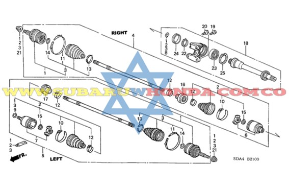 Eje derecho Accord 2004