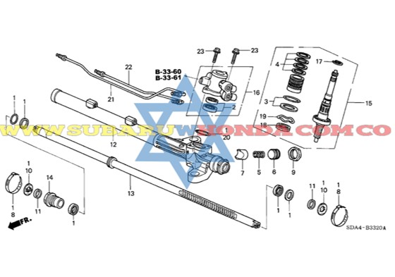Empaquetadura caja direccion Accord 2005