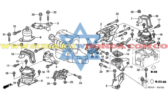 Soporte motor delantero inferior Mec Accord 2004