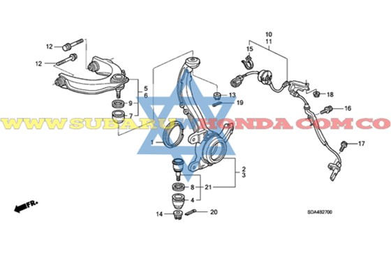 Tijera superior derecha Accord 2006
