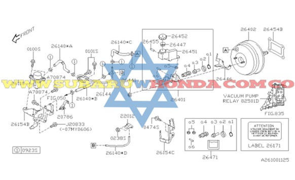 Bomba de frenos Tribeca 2009