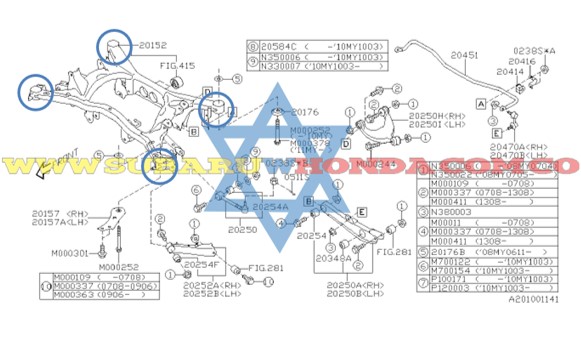 Buje cuna trasera Tribeca 2009