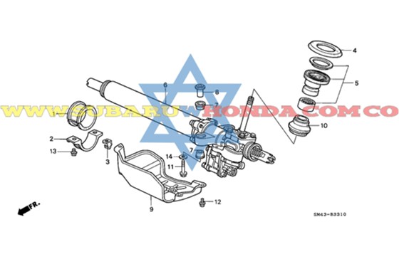 Caja direccion Accord 1993