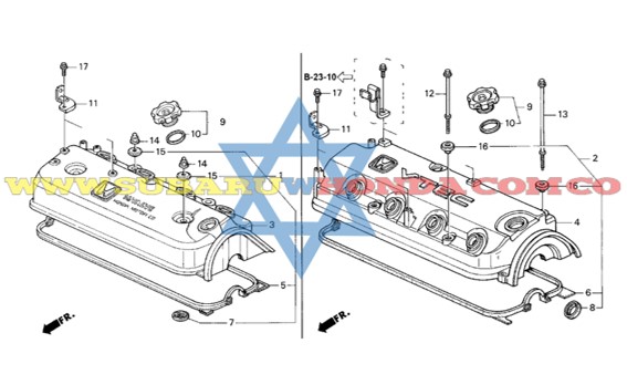 Empaque tapa válvulas Accord 1996