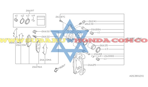 Pastillas de frenos traseras Tribeca 2010
