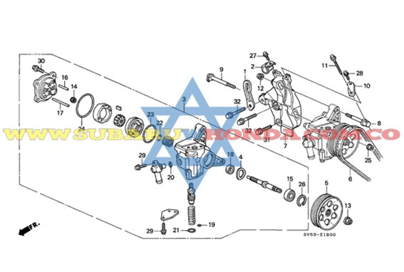 Polea bomba dirección Accord 1995