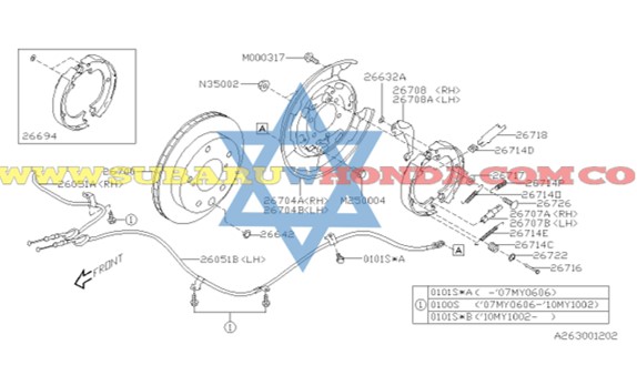 Disco de frenos trasero Tribeca 2011