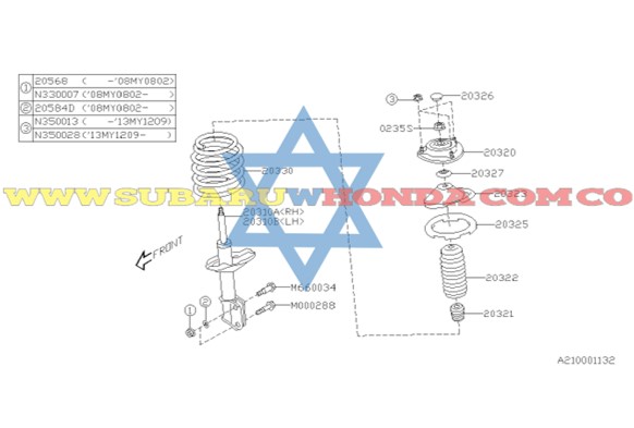 Espiral delantero Tribeca 2012