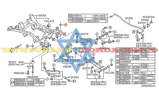 Kit bujes traseros Tribeca 2012