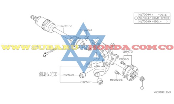 Rodamiento trasero Tribeca 2014
