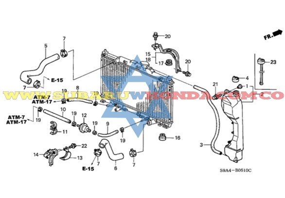 Tarro auxiliar agua CRV 2004