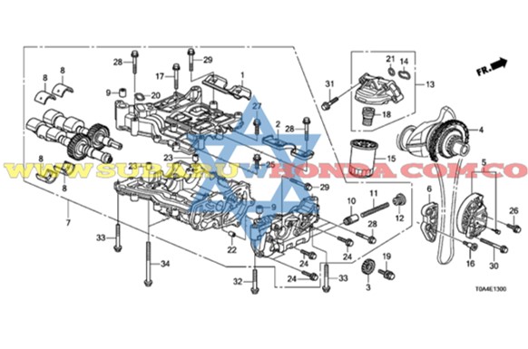 Cadena bomba de aceite Honda CRV 2012