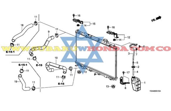 Manguera inferior radiador Honda CRV 2013