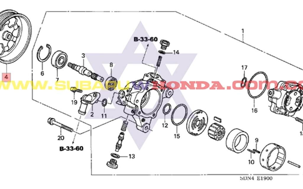 Polea bomba dirección hidráulica Honda CRV 2011