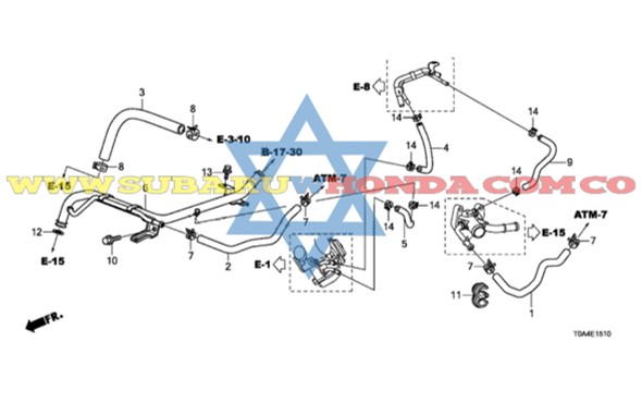 Tubo de agua Honda CRV 2014