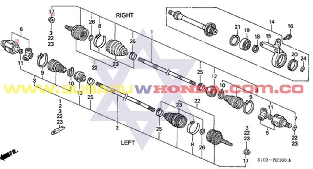 Ejes delanteros CRV 1997