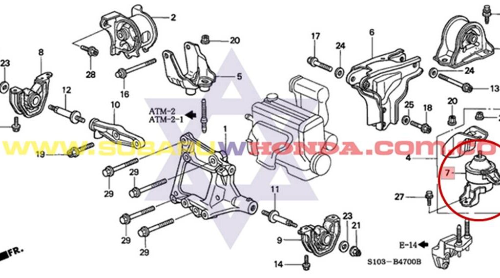 Soporte caja CRV 1997