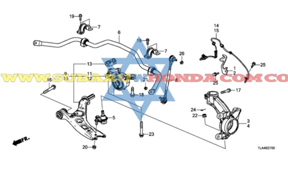 Cauchos delanteros barra estabilizadora Honda CRV 2020