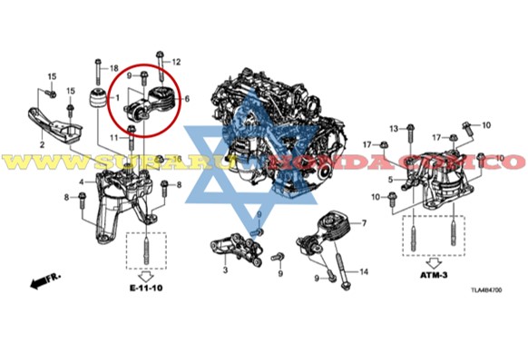 Soporte motor derecho Honda CRV 2020