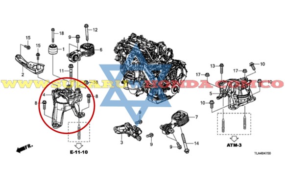 Soporte motor hidráulico Honda CRV 2021