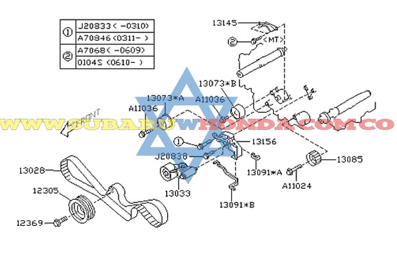 Correa de repartición Forester 2005