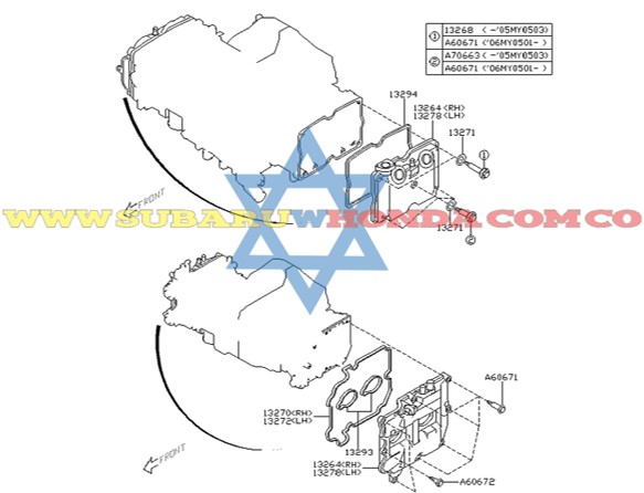 Empaque tapa válvulas Forester 2005